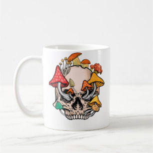 Skull Morel Mushroom Cottagecore Hunter Aesthetic Coffee Mug
