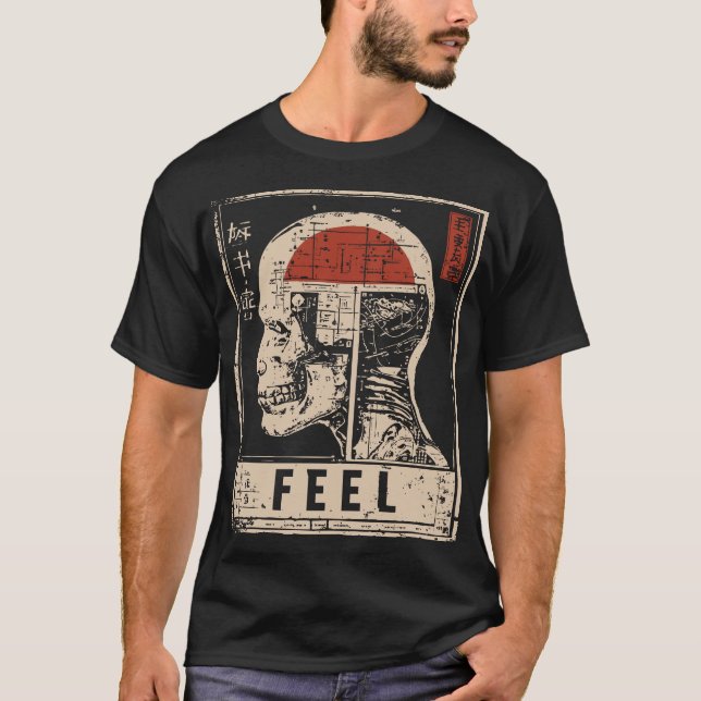 Skull Mortality Brutalist Gothic Design T-Shirt (Front)