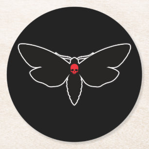 Skull Moths Skull Moth Death Moth – Entomology Round Paper Coaster