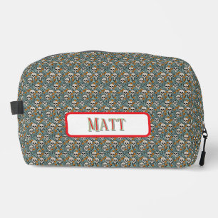 Skull Motif Dopp Bag