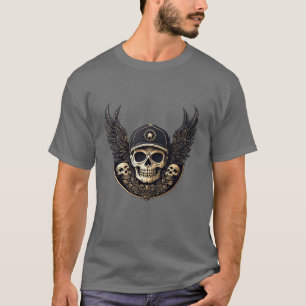 Skull Motif in a Monochrome Palette T-Shirt