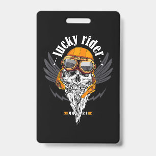 Skull Motorcycle Gift For Motorbike Lovers ID Badge