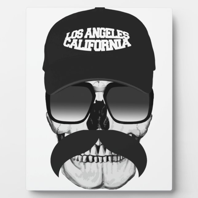 Skull moustache California Plaque (Front)