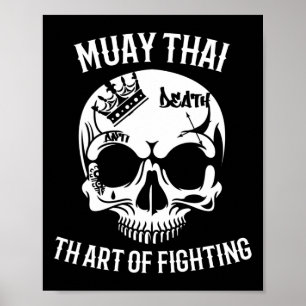 Skull Muay Thai - Nak Muay, Kickboxing Gift Poster