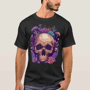 Skull Mushroom Collector Cottagecore Aesthetic Mor T-Shirt