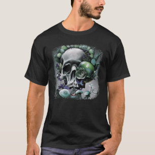 Skull Mushrooms Cottagecore Gothic Skull Illuminat T-Shirt