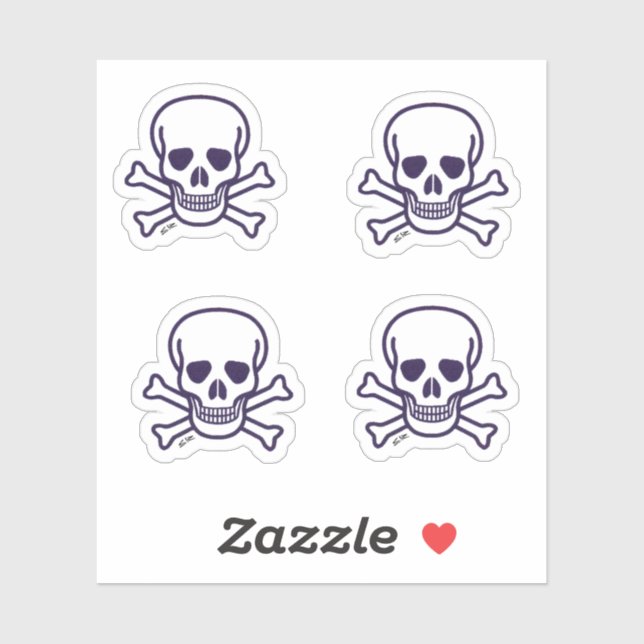 Skull n Bones 4 small contour stickers (Sheet)