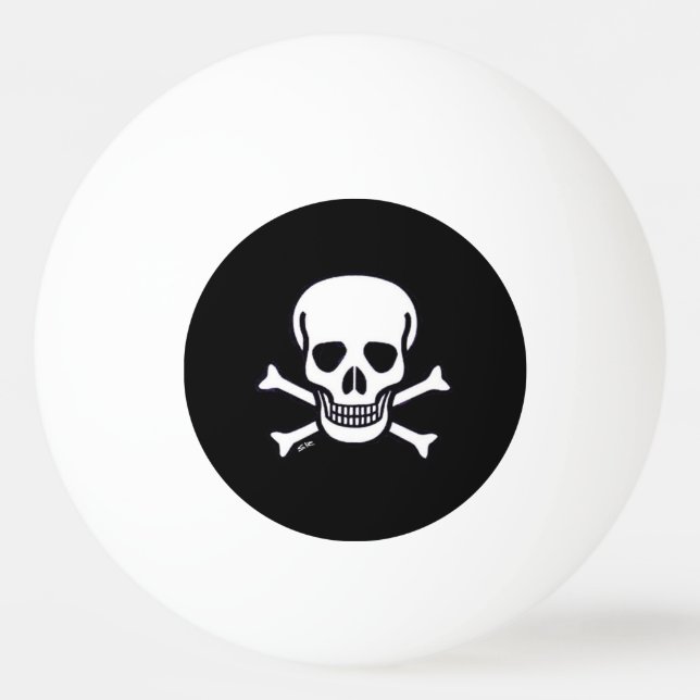 Skull n Bones Black 1 star ping pong ball (Front)