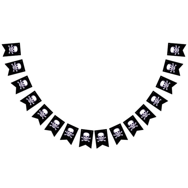 Skull n Bones black bunting banner (All)