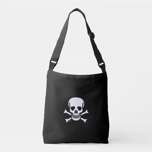 Skull n Bones black crossbody bag (Front)