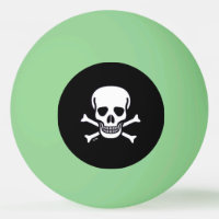 Skull n Bones Black gree glo 1 star ping pong ball