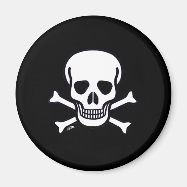 Skull n Bones black magnet (Front)