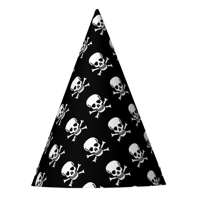 Skull n Bones Black party hats (Front)