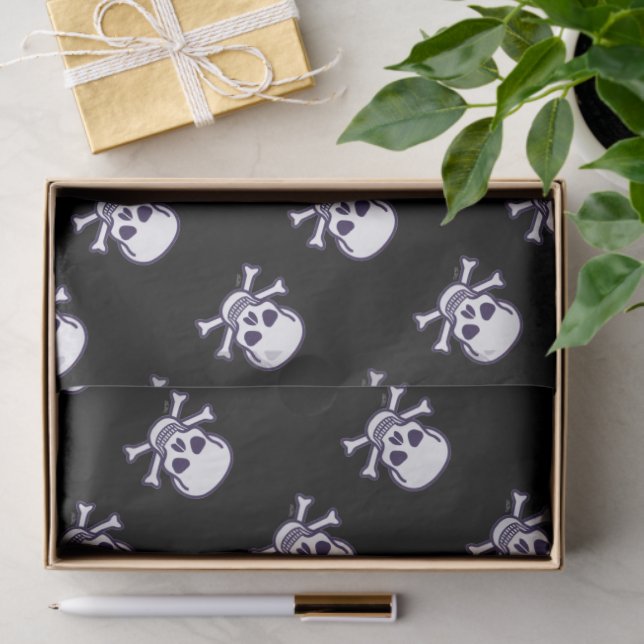 Skull n Bones black tissue paper (Gift)