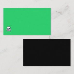 Skull n Bones green black std business card corner