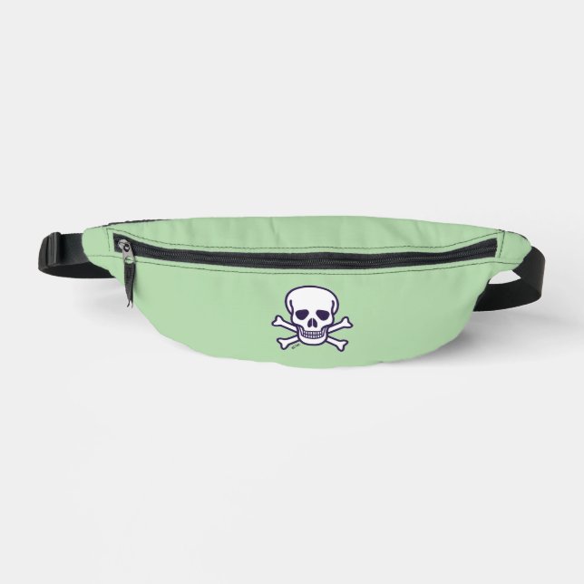 Skull n Bones green fanny pack (Front)