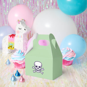 Skull n Bones green gable favour boxes large