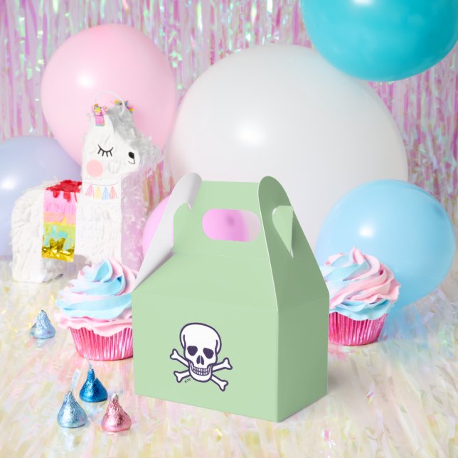 Skull n Bones green gable favour boxes large (Party)