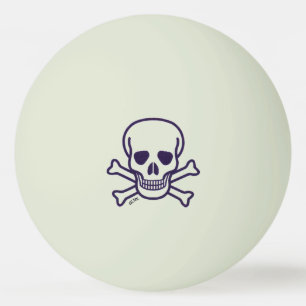 Skull n Bones green glow 1 star ping pong ball