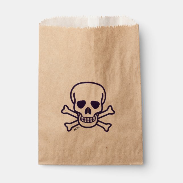 Skull n Bones kraft favour bags (Front)