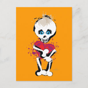 Skull 'n Bones Love Heart Postcard