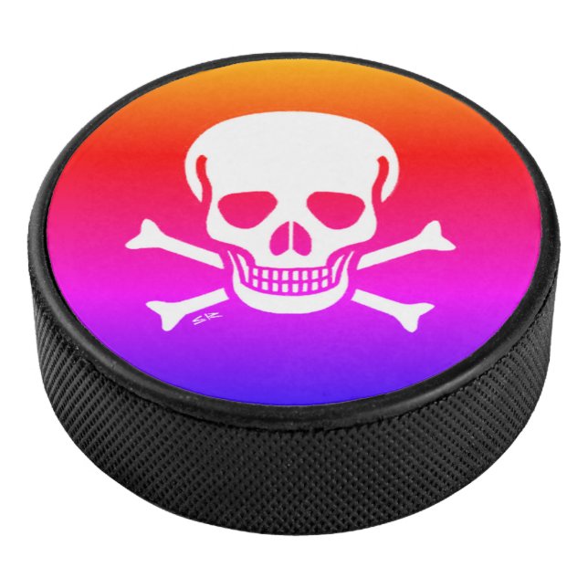 Skull n Bones neon hockey puck (3/4)