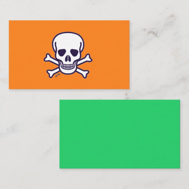 Skull n Bones orange green standard business card (Front/Back)