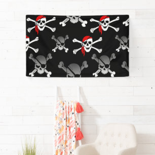 Skull n bones Party Pirate Banner