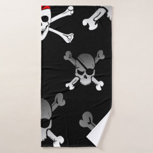 Skull n Bones Party Pirate  Bath Towel Set