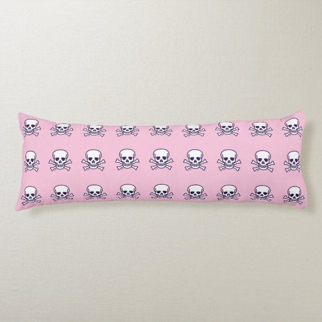 Skull n Bones pink body pillow (Front)