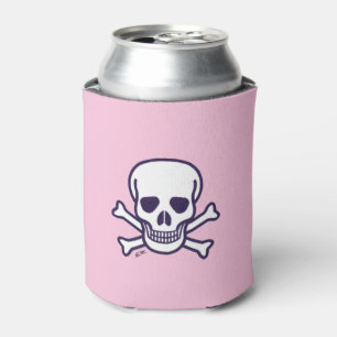 Skull n Bones pink can cooler 2-side