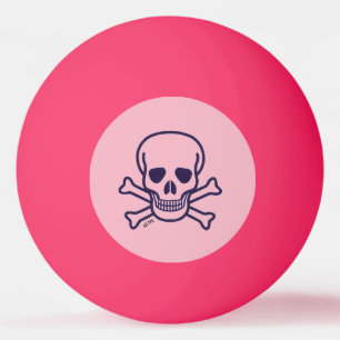 Skull n Bones Pink orang glo 1 star ping pong ball