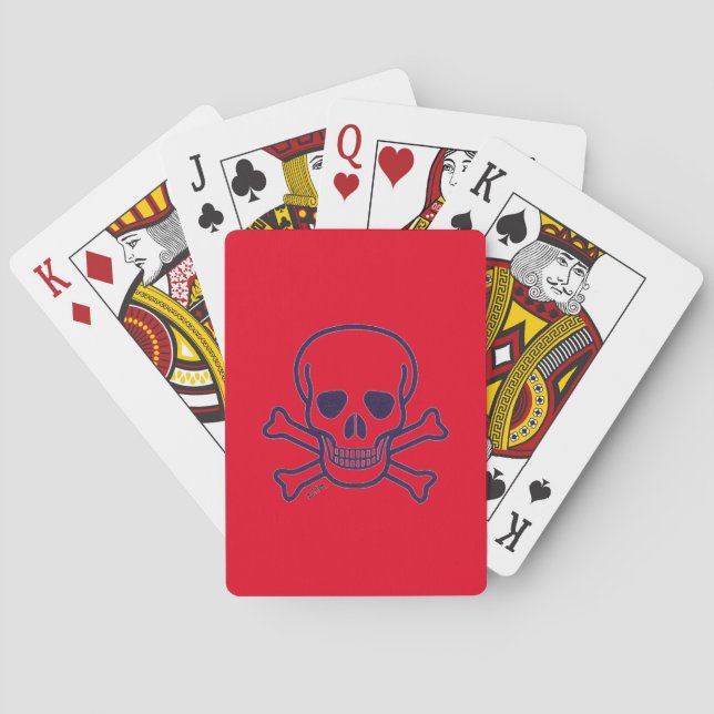 Skull n Bones red Poker playing cards (Back)