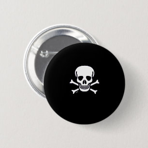 Skull n Bones small skull black button