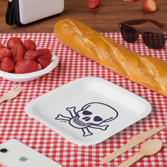 Skull n Bones square paper plates (Picnic)
