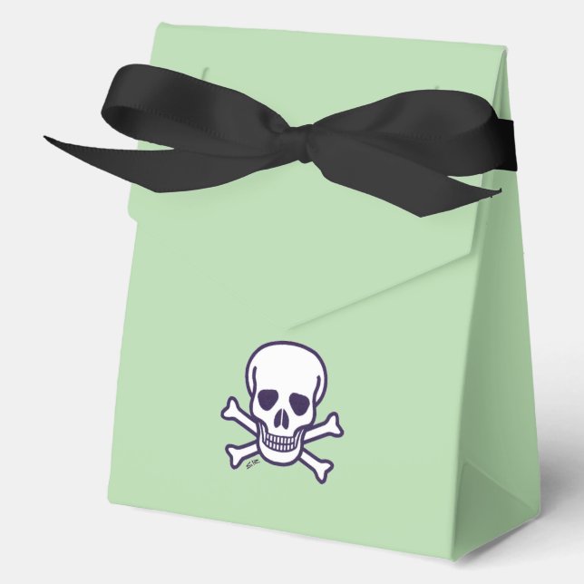 Skull n Bones Trick Treat green tent favour boxes  (Front)