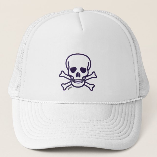 Skull n Bones white foam trucker cap (Front)