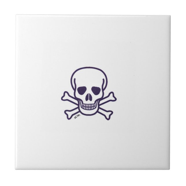 Skull n Bones white small tile (Front)