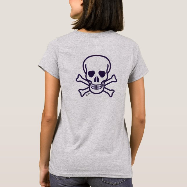 Skull n Bones women grey T-shirt back (Back)