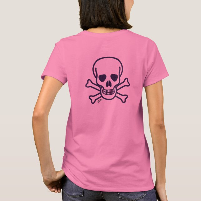 Skull n Bones women pink T-shirt back (Back)