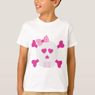 Skull n Crossbones Girly Doodle Dots T-Shirt