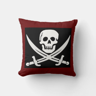 SKULL N CROSSBONES PIRATE PILLOW