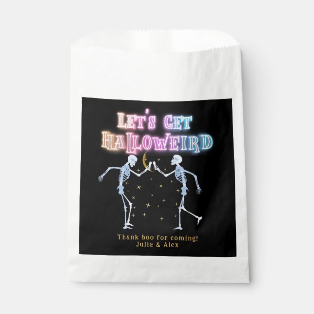 Skull Neon Halloween Halloweird Dancing Skeletons Favour Bags (Front)