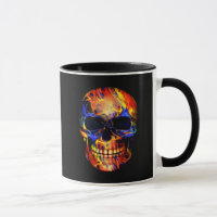 SKULL  NEON PAINT ABSTRACT