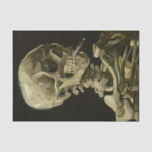 Skull of a Skeleton with Burning Cigarette, 1885 Tissue Paper