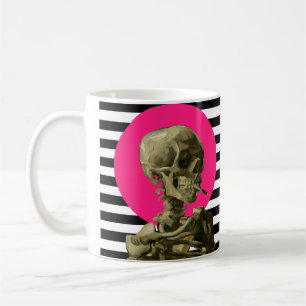 Skull of a Skeleton with Burning Cigarette Collage Coffee Mug