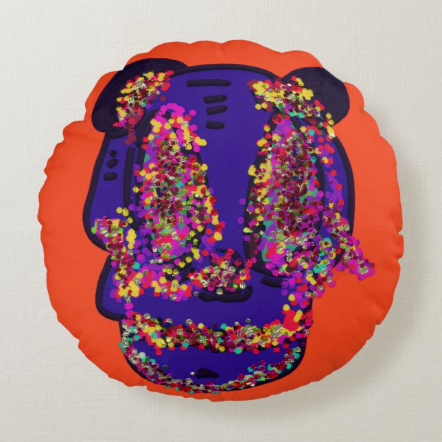 Skull of Flowers Round Cushion (Front)