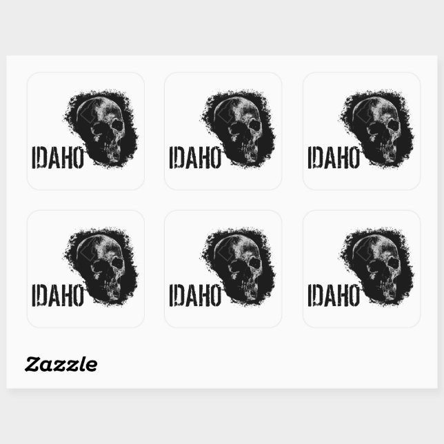 SKULL OF IDAHO SQUARE STICKER (Sheet)