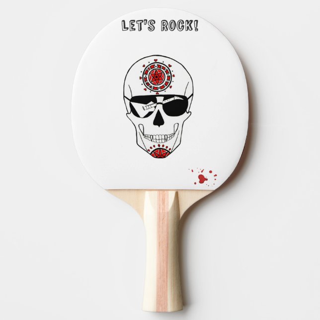 Skull of rock ping pong paddle (Front)