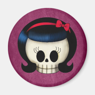 Skull of Rockabilly Girl Magnet